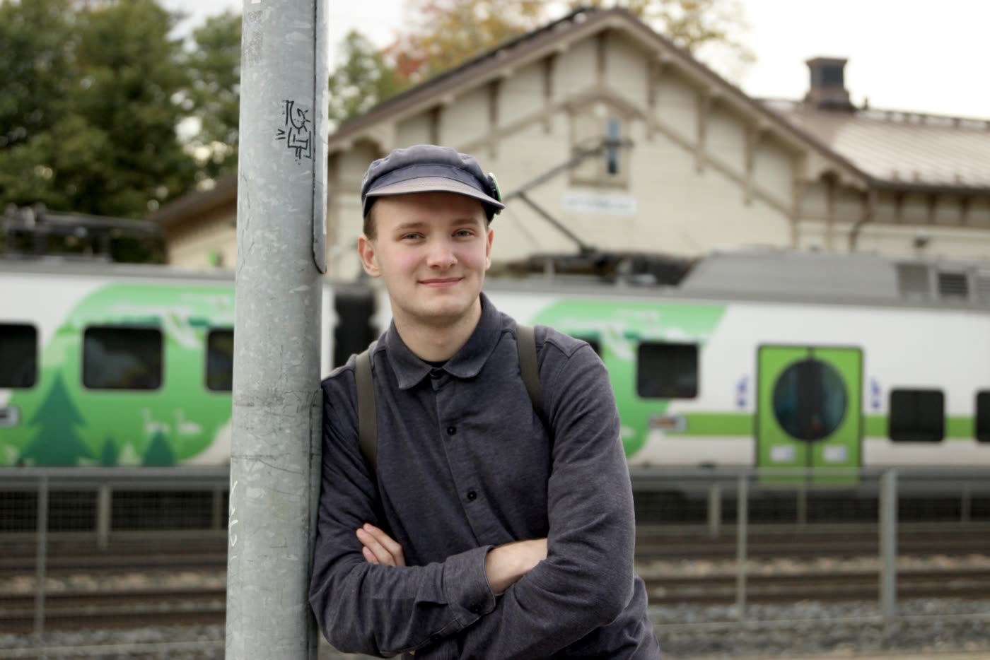 Santeri Leinonen Hyvinkään rautatieasemalla