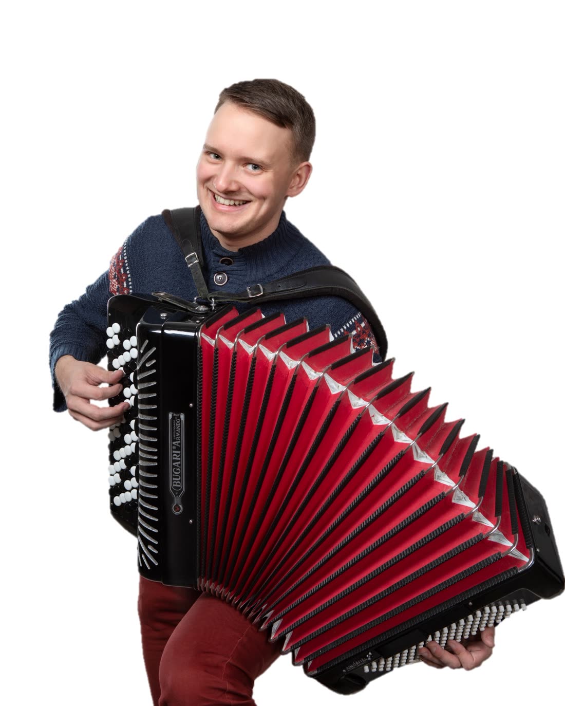 Santeri Leinonen soittamassa harmonikkaa